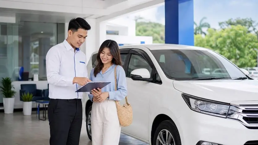Proses serah terima rental mobil untuk wisatawan di Batam